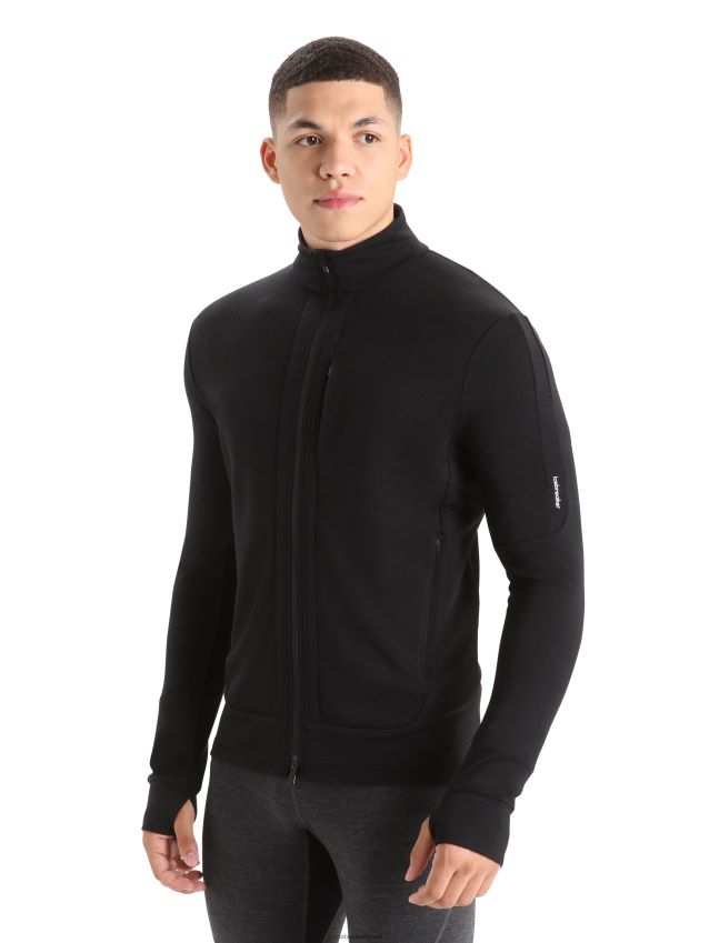 הַלבָּשָׁה Icebreaker מרינו קוואנטום iii רוכסן שרוול ארוך שָׁחוֹר גברים 42N8VN212