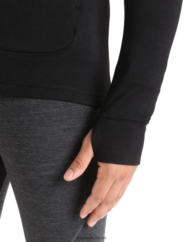 הַלבָּשָׁה Icebreaker מרינו קוואנטום iii רוכסן שרוול ארוך שָׁחוֹר גברים 42N8VN212