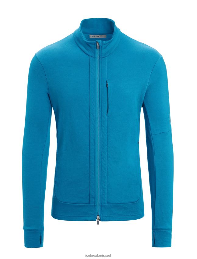 הַלבָּשָׁה Icebreaker מרינו קוואנטום iii רוכסן שרוול ארוך כחול גיאוגרפי גברים 42N8VN213