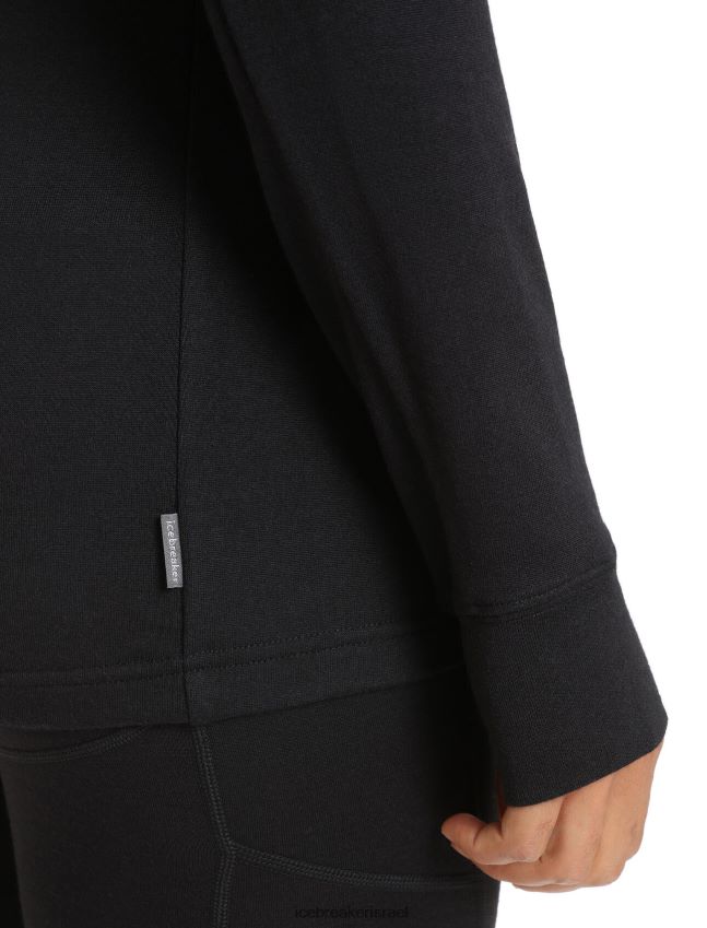 הַלבָּשָׁה Icebreaker מעיל מרינו קוואנטום iii עם שרוולים ארוכים שָׁחוֹר נשים 42N8VN714