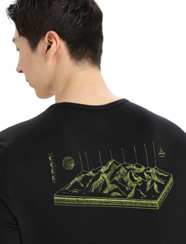 הַלבָּשָׁה Icebreaker merino 200 oasis שרוול ארוך Crewe תרמית עליון אלפים 3d שָׁחוֹר גברים 42N8VN426