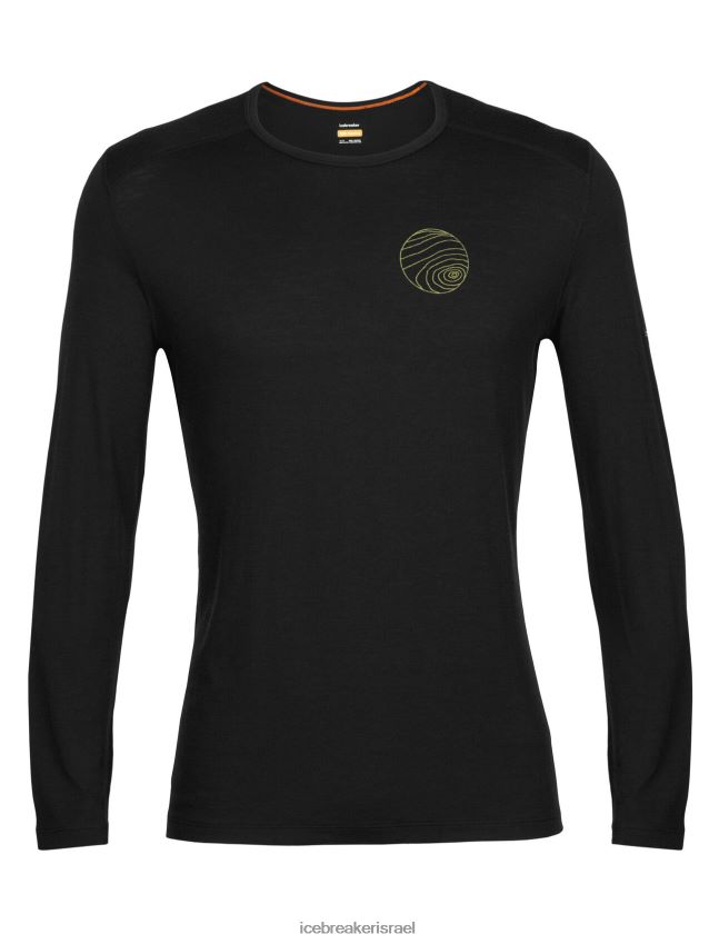 הַלבָּשָׁה Icebreaker merino 200 oasis שרוול ארוך Crewe תרמית עליון אלפים 3d שָׁחוֹר גברים 42N8VN426