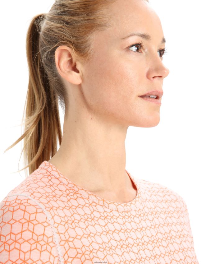 הַלבָּשָׁה Icebreaker merino 250 קודקוד שרוול ארוך Crewe תרמי העליון אלפיני geo שלג/פלאש נשים 42N8VN858