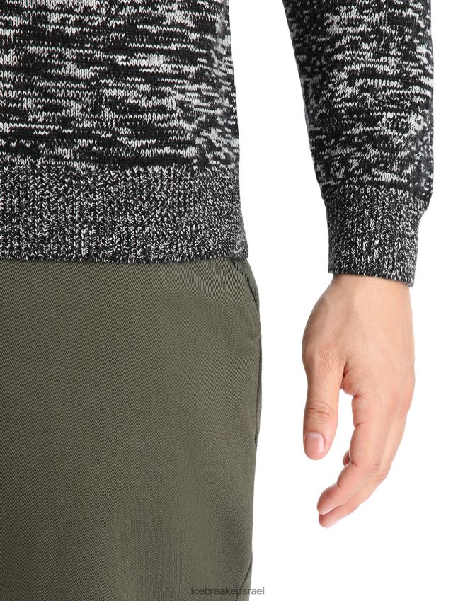 הַלבָּשָׁה Icebreaker סוודר merino barein crewe שלג שחור גברים 42N8VN361