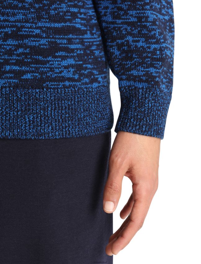 הַלבָּשָׁה Icebreaker סוודר merino barein crewe חיל הים/לזורית חצות גברים 42N8VN362