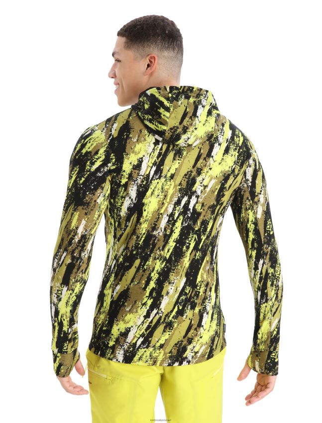 הַלבָּשָׁה Icebreaker merino quantum iii קפוצ'ון עם שרוול ארוך רוכסן משקע שחור / ברק גברים 42N8VN414