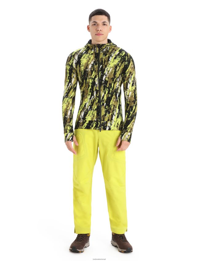 הַלבָּשָׁה Icebreaker merino quantum iii קפוצ'ון עם שרוול ארוך רוכסן משקע שחור / ברק גברים 42N8VN414