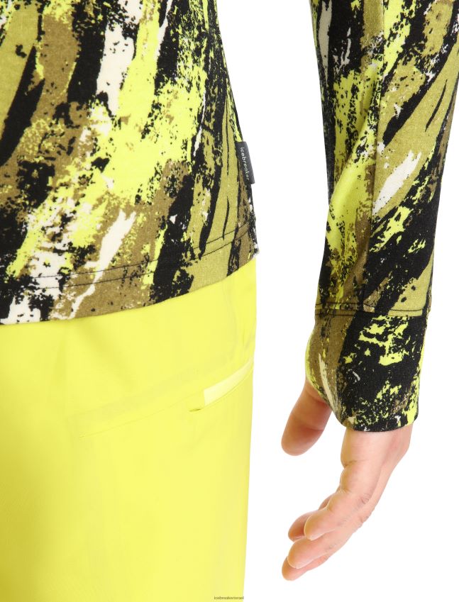 הַלבָּשָׁה Icebreaker merino quantum iii קפוצ'ון עם שרוול ארוך רוכסן משקע שחור / ברק גברים 42N8VN414