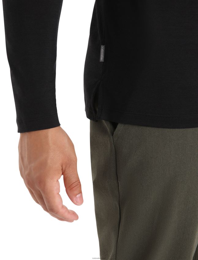 הַלבָּשָׁה Icebreaker חולצת טריקו עם שרוולים ארוכים של merino sphere ii שָׁחוֹר גברים 42N8VN187