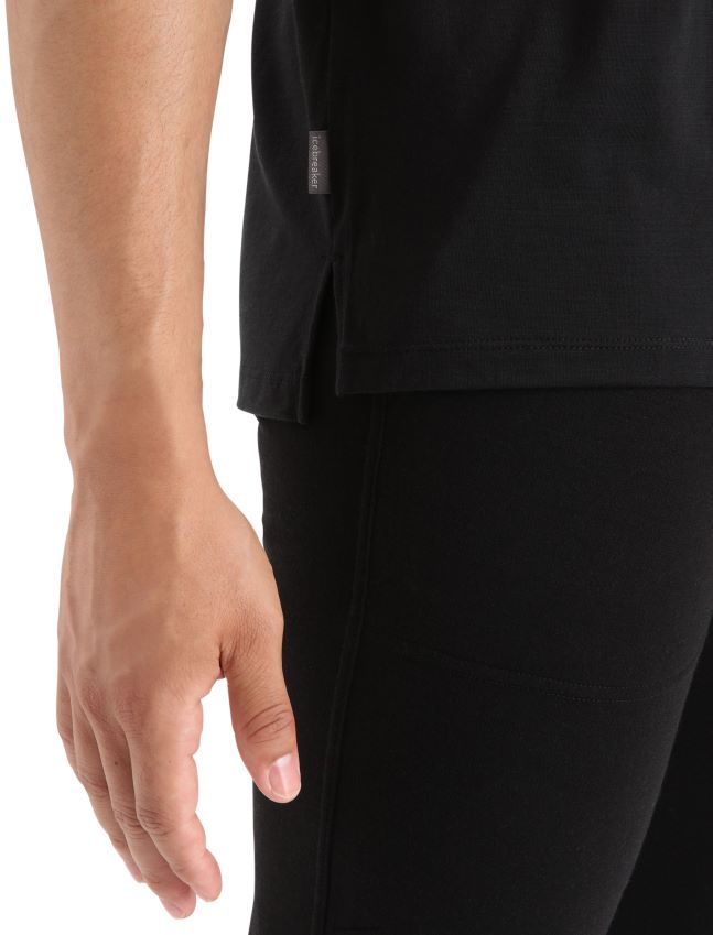 הַלבָּשָׁה Icebreaker חולצת טריקו עם שרוולים קצרים של merino sphere ii שָׁחוֹר גברים 42N8VN3