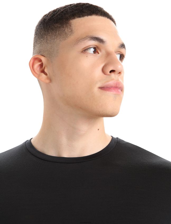 הַלבָּשָׁה Icebreaker חולצת טריקו עם שרוולים קצרים של merino sphere ii שָׁחוֹר גברים 42N8VN3