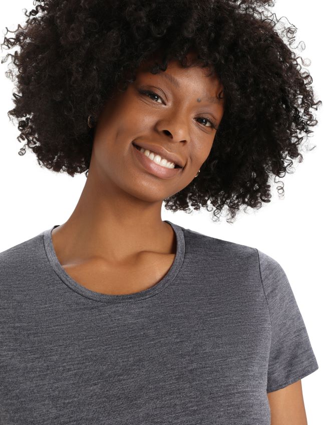 הַלבָּשָׁה Icebreaker חולצת טריקו עם שרוולים קצרים של merino sphere ii אברש חצות נשים 42N8VN607