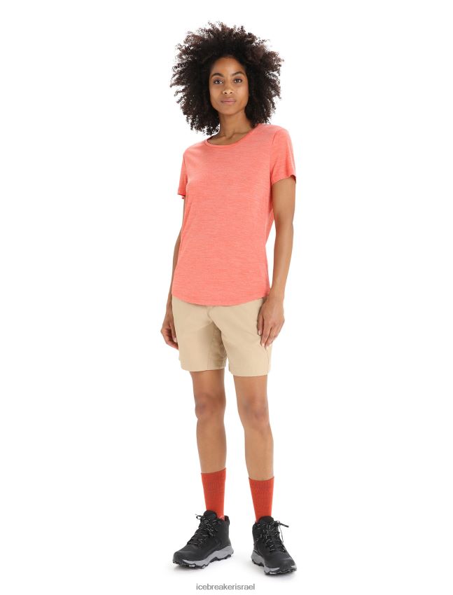 הַלבָּשָׁה Icebreaker חולצת טריקו עם שרוולים קצרים של merino sphere ii אברש אדמה תוסס נשים 42N8VN608