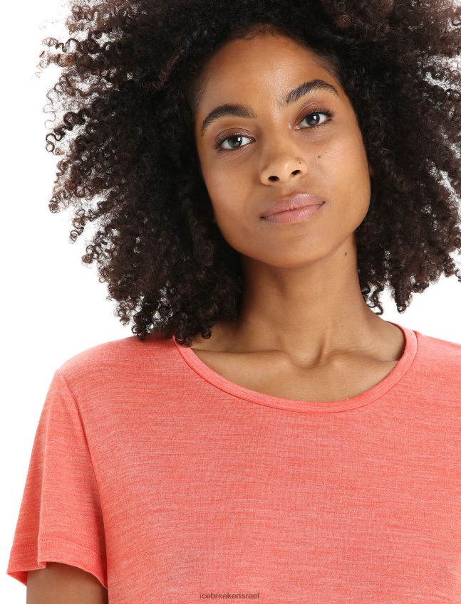 הַלבָּשָׁה Icebreaker חולצת טריקו עם שרוולים קצרים של merino sphere ii אברש אדמה תוסס נשים 42N8VN608