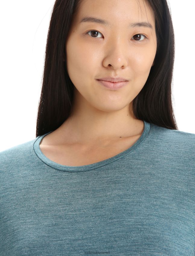 הַלבָּשָׁה Icebreaker חולצת טריקו עם שרוולים קצרים של merino sphere ii תהילה ירוקה אברש נשים 42N8VN609