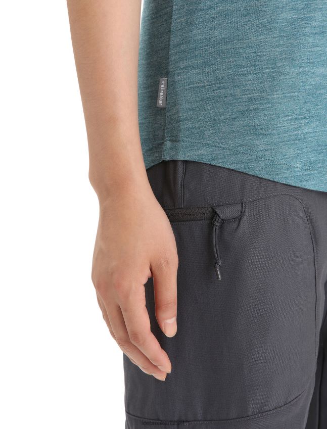 הַלבָּשָׁה Icebreaker חולצת טריקו עם שרוולים קצרים של merino sphere ii תהילה ירוקה אברש נשים 42N8VN609