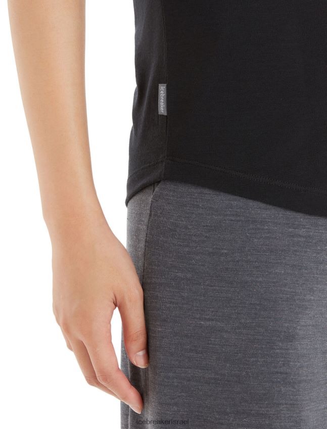 הַלבָּשָׁה Icebreaker חולצת טריקו עם שרוולים קצרים של merino sphere ii שָׁחוֹר נשים 42N8VN611
