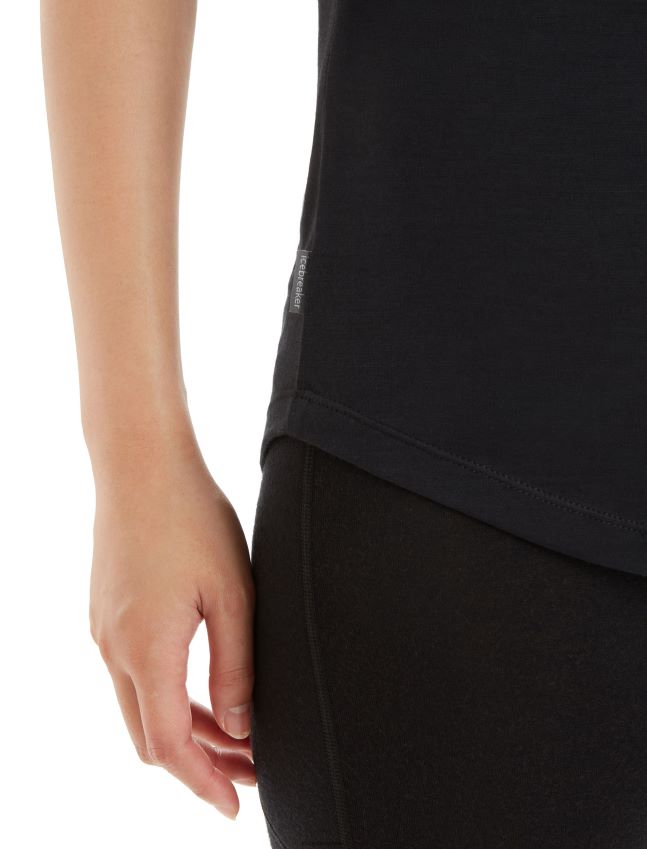 הַלבָּשָׁה Icebreaker טנק merino sphere ii שָׁחוֹר נשים 42N8VN617