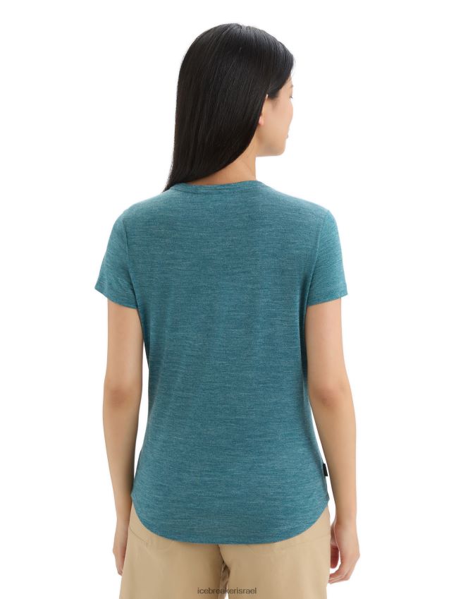 הַלבָּשָׁה Icebreaker שובל לחולצת טריקו עם שרוולים קצרים של merino sphere ii תהילה ירוקה אברש נשים 42N8VN661