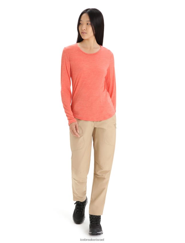 הַלבָּשָׁה Icebreaker חולצת טריקו עם שרוולים ארוכים של merino sphere ii אברש אדמה תוסס נשים 42N8VN689