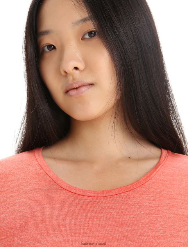 הַלבָּשָׁה Icebreaker חולצת טריקו עם שרוולים ארוכים של merino sphere ii אברש אדמה תוסס נשים 42N8VN689