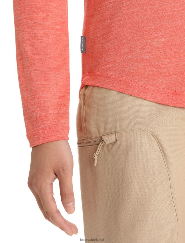 הַלבָּשָׁה Icebreaker חולצת טריקו עם שרוולים ארוכים של merino sphere ii אברש אדמה תוסס נשים 42N8VN689