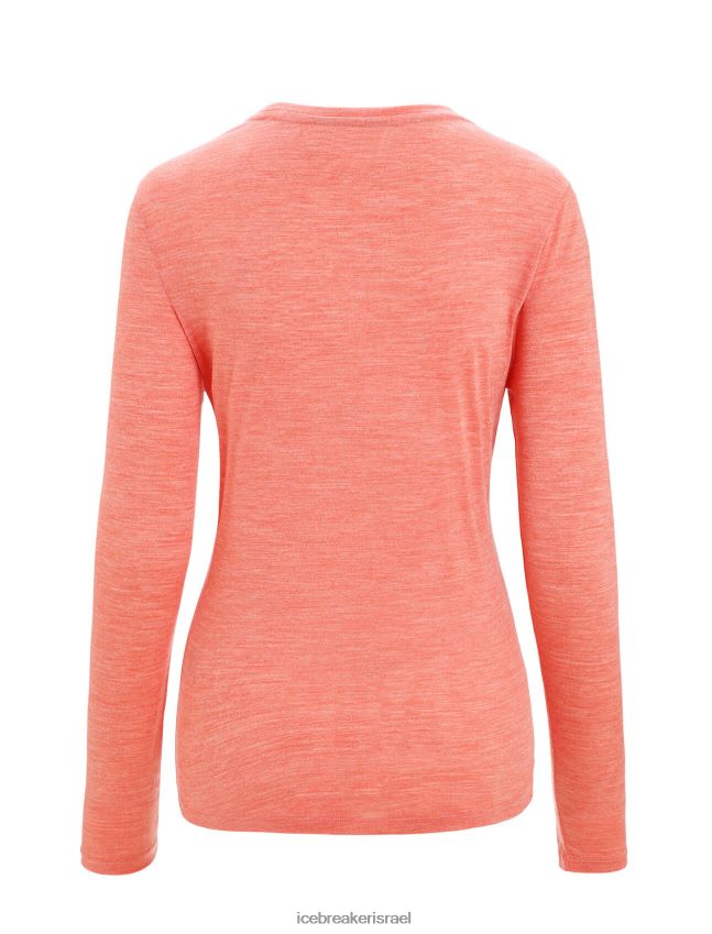 הַלבָּשָׁה Icebreaker חולצת טריקו עם שרוולים ארוכים של merino sphere ii אברש אדמה תוסס נשים 42N8VN689