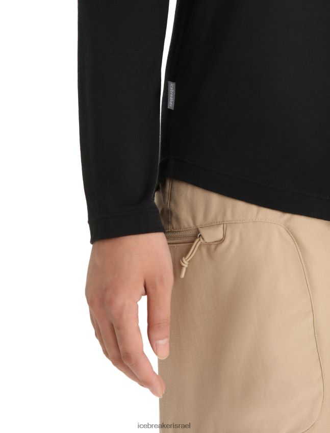 הַלבָּשָׁה Icebreaker חולצת טריקו עם שרוולים ארוכים של merino sphere ii שָׁחוֹר נשים 42N8VN690