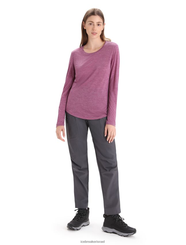 הַלבָּשָׁה Icebreaker חולצת טריקו עם שרוולים ארוכים של merino sphere ii לך אברש ברי נשים 42N8VN691