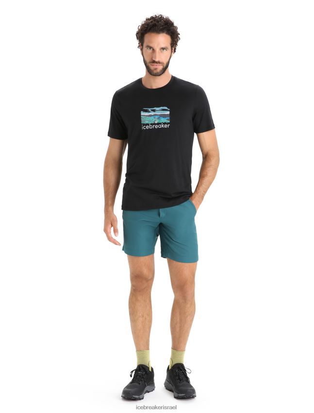 הַלבָּשָׁה Icebreaker merino tech lite ii חולצת טריקו עם שרוולים קצרים שָׁחוֹר גברים 42N8VN14