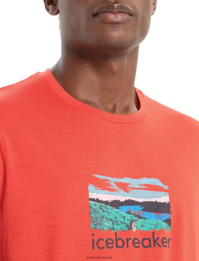 הַלבָּשָׁה Icebreaker merino tech lite ii חולצת טריקו עם שרוולים קצרים אדמה תוססת גברים 42N8VN15