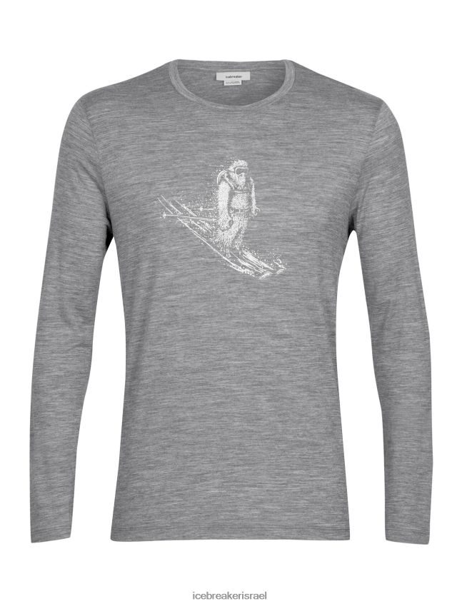 הַלבָּשָׁה Icebreaker merino tech lite ii חולצת טריקו עם שרוולים ארוכים סקי יטי אברש גריט גברים 42N8VN342