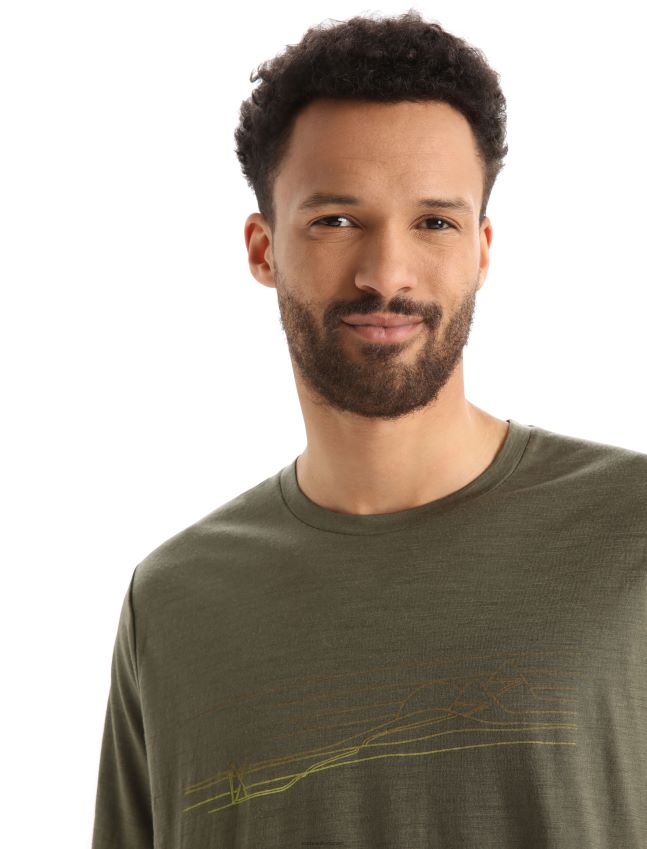 הַלבָּשָׁה Icebreaker merino tech lite ii פסי סקי חולצת טריקו עם שרוולים קצרים לודן גברים 42N8VN347