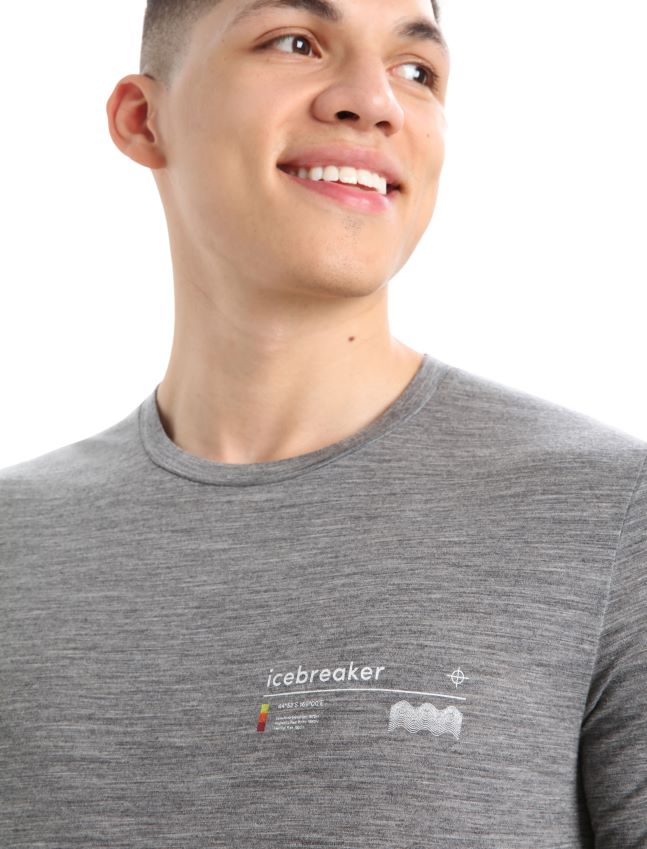 הַלבָּשָׁה Icebreaker merino tech lite ii חולצת טריקו עם שרוולים קצרים אזור אלפיני אברש גריט גברים 42N8VN365