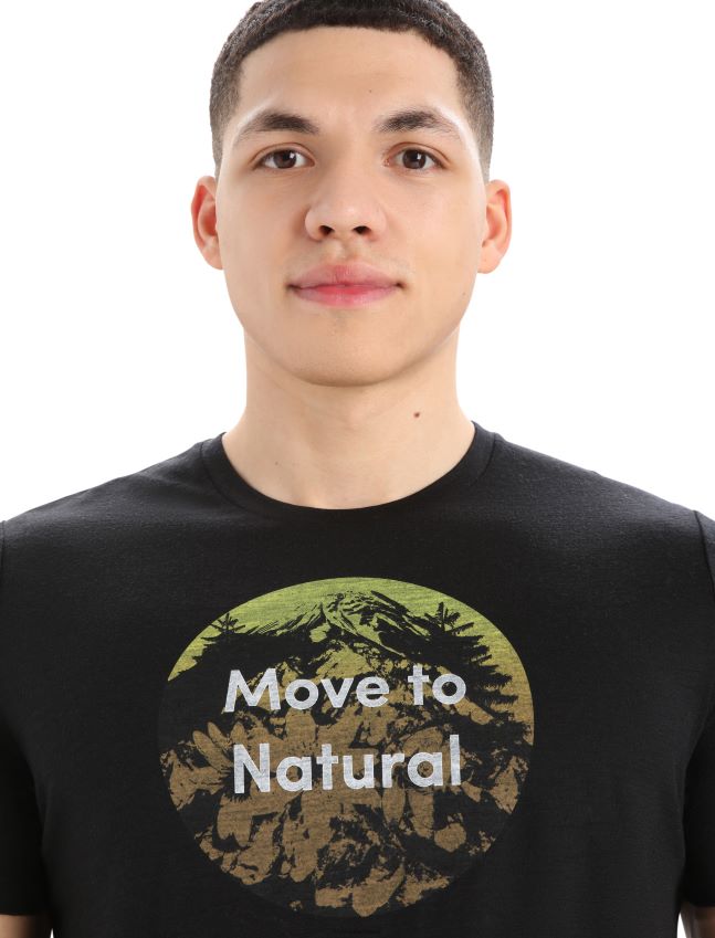 הַלבָּשָׁה Icebreaker merino tech lite ii חולצת טריקו עם שרוולים קצרים באלפים טבעיים שָׁחוֹר גברים 42N8VN367