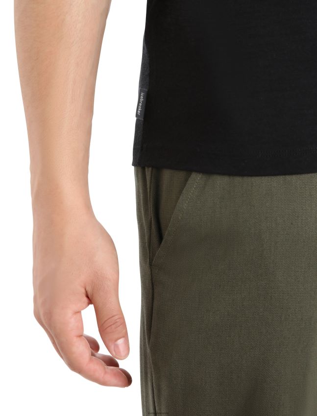 הַלבָּשָׁה Icebreaker merino tech lite ii חולצת טריקו עם שרוולים קצרים באלפים טבעיים שָׁחוֹר גברים 42N8VN367
