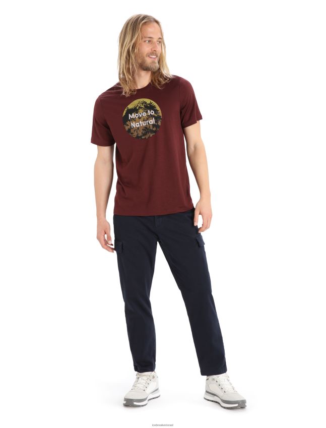 הַלבָּשָׁה Icebreaker merino tech lite ii חולצת טריקו עם שרוולים קצרים באלפים טבעיים אספרסו גברים 42N8VN368