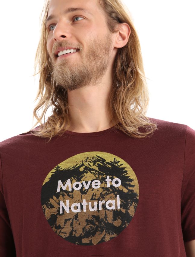 הַלבָּשָׁה Icebreaker merino tech lite ii חולצת טריקו עם שרוולים קצרים באלפים טבעיים אספרסו גברים 42N8VN368