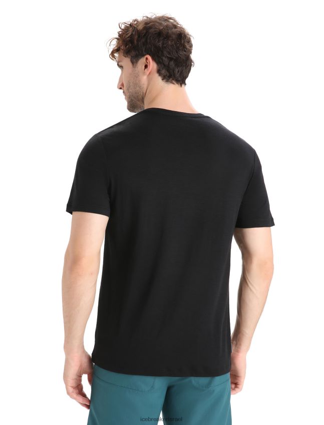 הַלבָּשָׁה Icebreaker merino tech lite ii חולצת טריקו עם שרוולים קצרים שָׁחוֹר גברים 42N8VN36