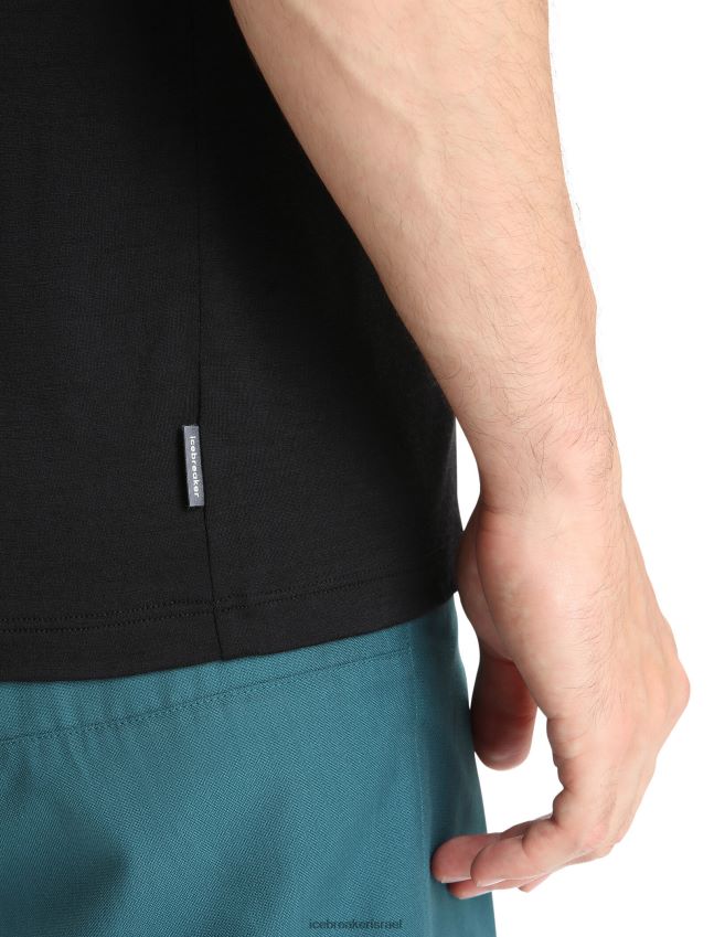 הַלבָּשָׁה Icebreaker merino tech lite ii חולצת טריקו עם שרוולים קצרים שָׁחוֹר גברים 42N8VN36