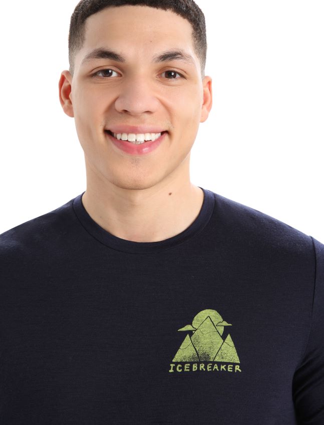 הַלבָּשָׁה Icebreaker merino tech lite ii חולצת טריקו עם שרוולים קצרים אלפית הרים צי חצות גברים 42N8VN377
