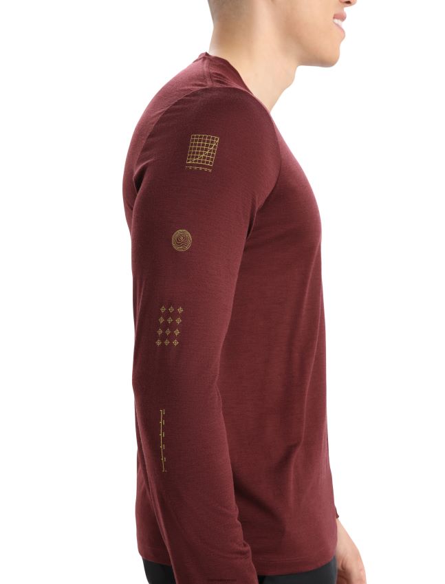 הַלבָּשָׁה Icebreaker merino tech lite ii חולצת טריקו עם שרוול ארוך פסגה אספרסו גברים 42N8VN379