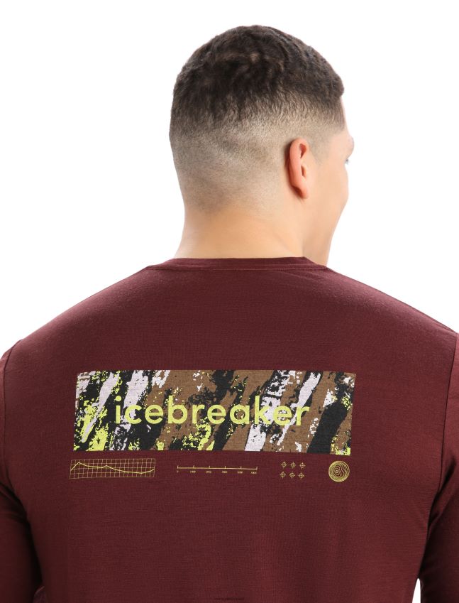 הַלבָּשָׁה Icebreaker merino tech lite ii חולצת טריקו עם שרוול ארוך פסגה אספרסו גברים 42N8VN379