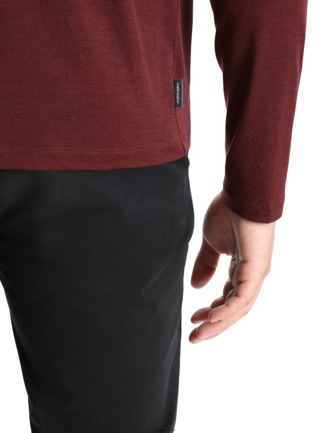 הַלבָּשָׁה Icebreaker merino tech lite ii חולצת טריקו עם שרוול ארוך פסגה אספרסו גברים 42N8VN379