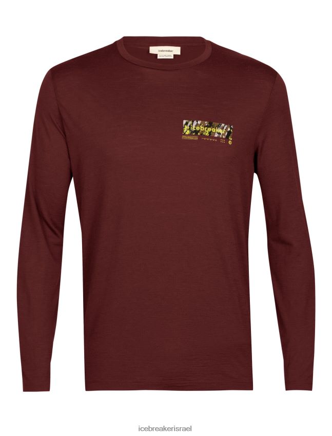 הַלבָּשָׁה Icebreaker merino tech lite ii חולצת טריקו עם שרוול ארוך פסגה אספרסו גברים 42N8VN379