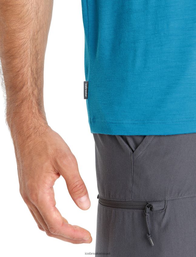 הַלבָּשָׁה Icebreaker merino tech lite ii חולצת טריקו עם שרוולים קצרים כחול גיאוגרפי גברים 42N8VN37