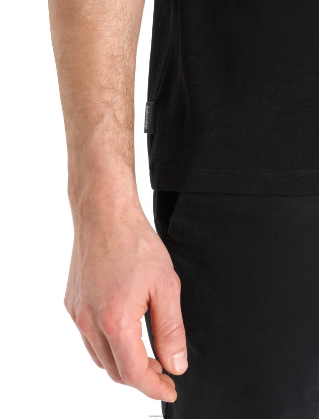 הַלבָּשָׁה Icebreaker סיפור הטי-שירט של merino tech lite ii עם שרוולים קצרים שָׁחוֹר גברים 42N8VN380