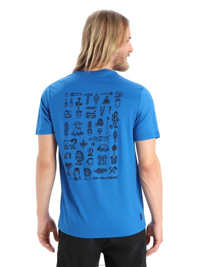 הַלבָּשָׁה Icebreaker סיפור הטי-שירט של merino tech lite ii עם שרוולים קצרים לזוריט גברים 42N8VN381
