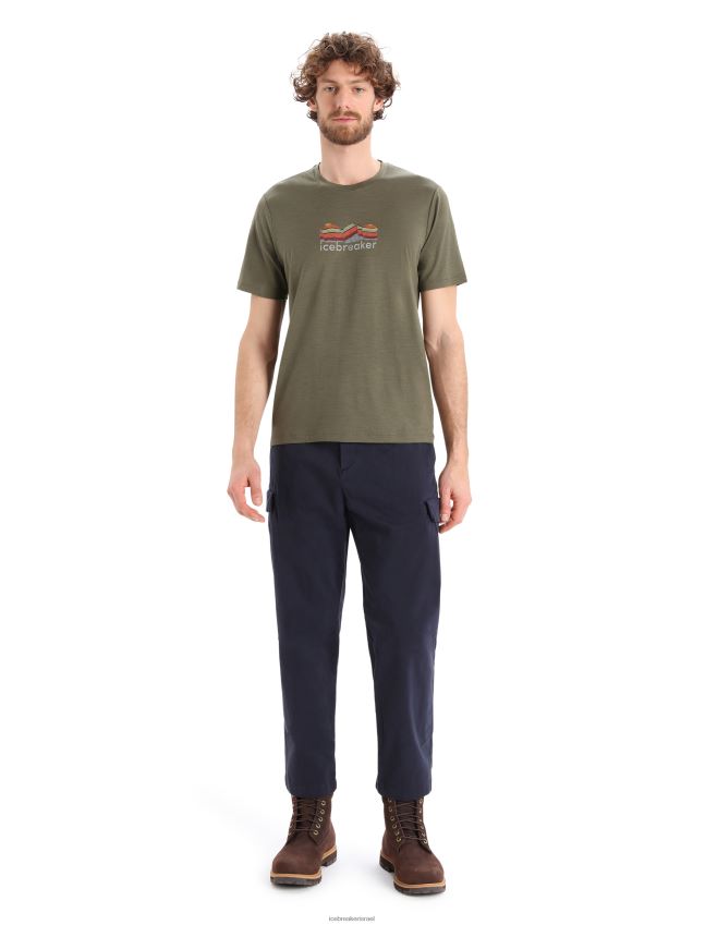 הַלבָּשָׁה Icebreaker merino tech lite ii חולצת טריקו עם שרוולים קצרים הרים גיאולוגיה לודן גברים 42N8VN384