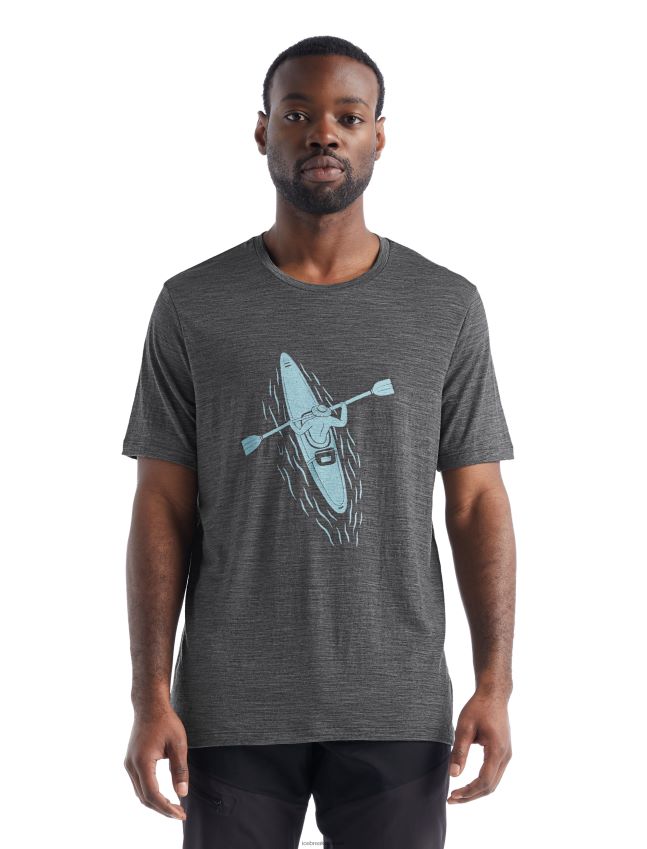 הַלבָּשָׁה Icebreaker merino tech lite ii קווי משוטים של חולצת טריקו עם שרוולים קצרים אברש גריט גברים 42N8VN475